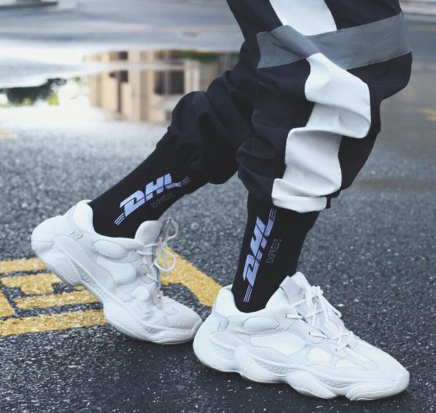 1 Pair Men Fashion Flame Pattern Hip Hop Funny Socks Harajuku Socks Street Skateboard Cotton Socks