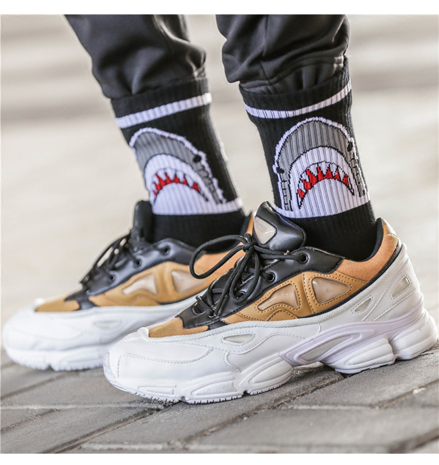 1 Pair Men Fashion Flame Pattern Hip Hop Funny Socks Harajuku Socks Street Skateboard Cotton Socks