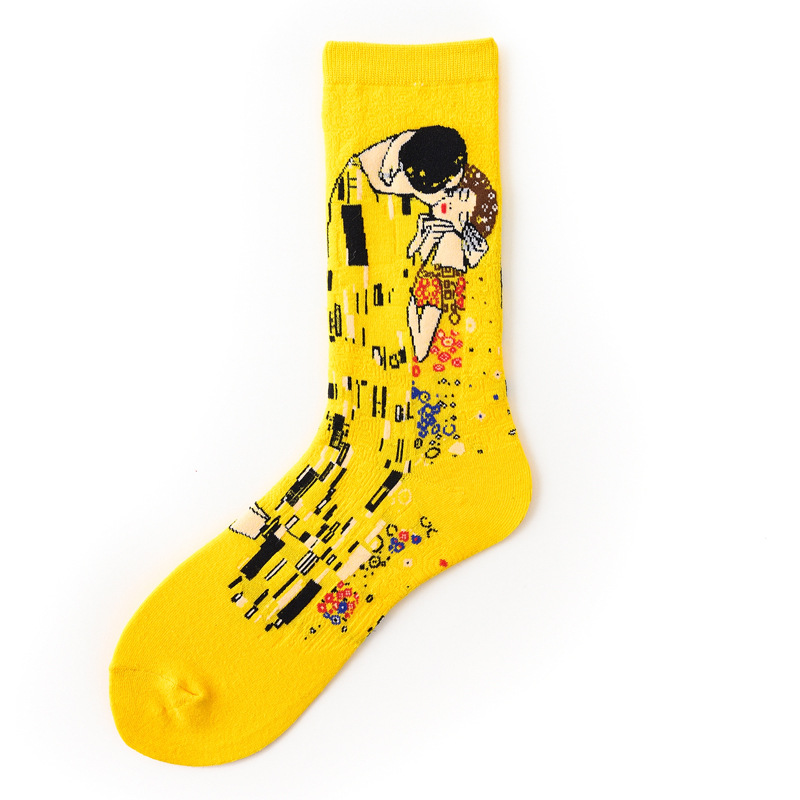 Happy Socks Men Funny Art Dress Socks Color Lot Women Fashion Socks Set Print Van Gogh Art Socks