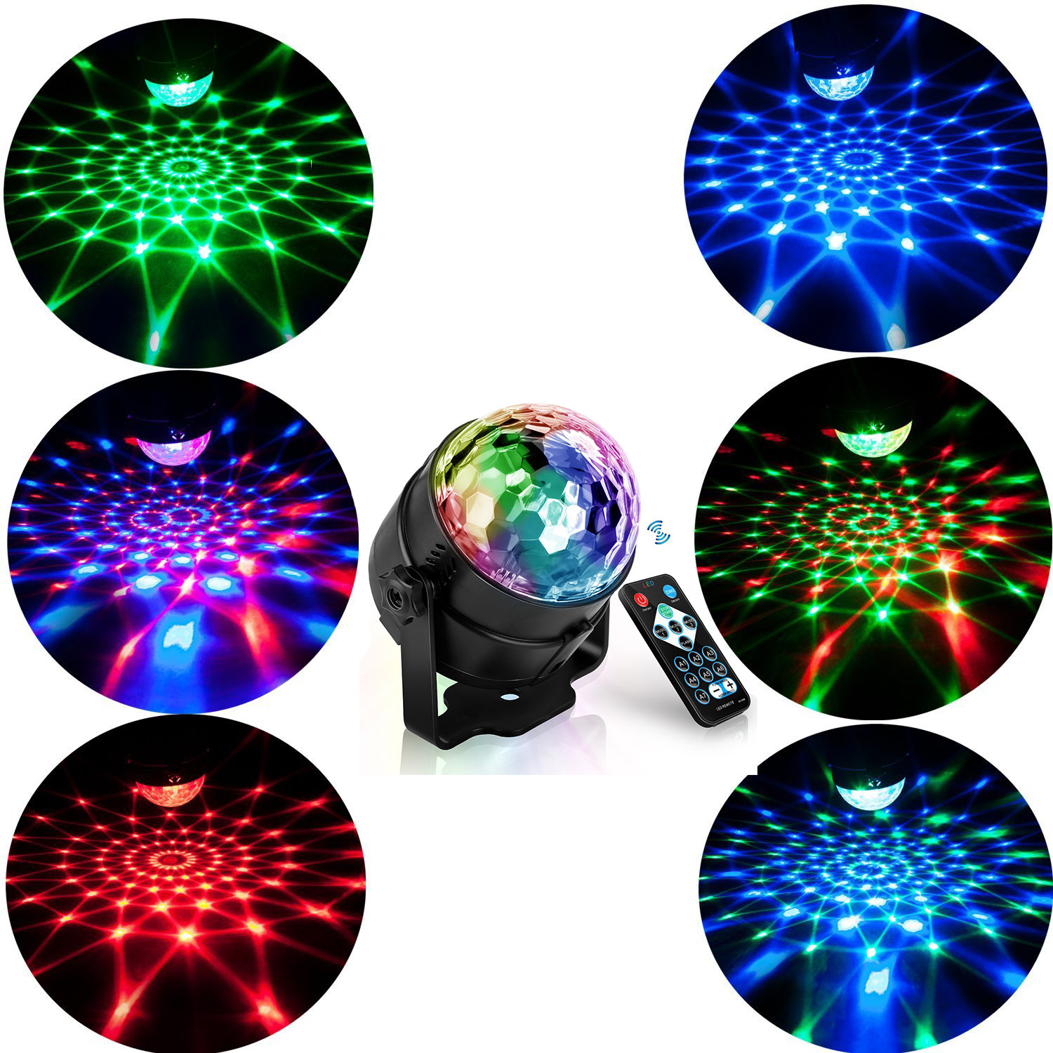 Led Disco Light Stage Lights DJ  Ball Lumiere Sound Activated Laser Projector Lamp Light Music Party
