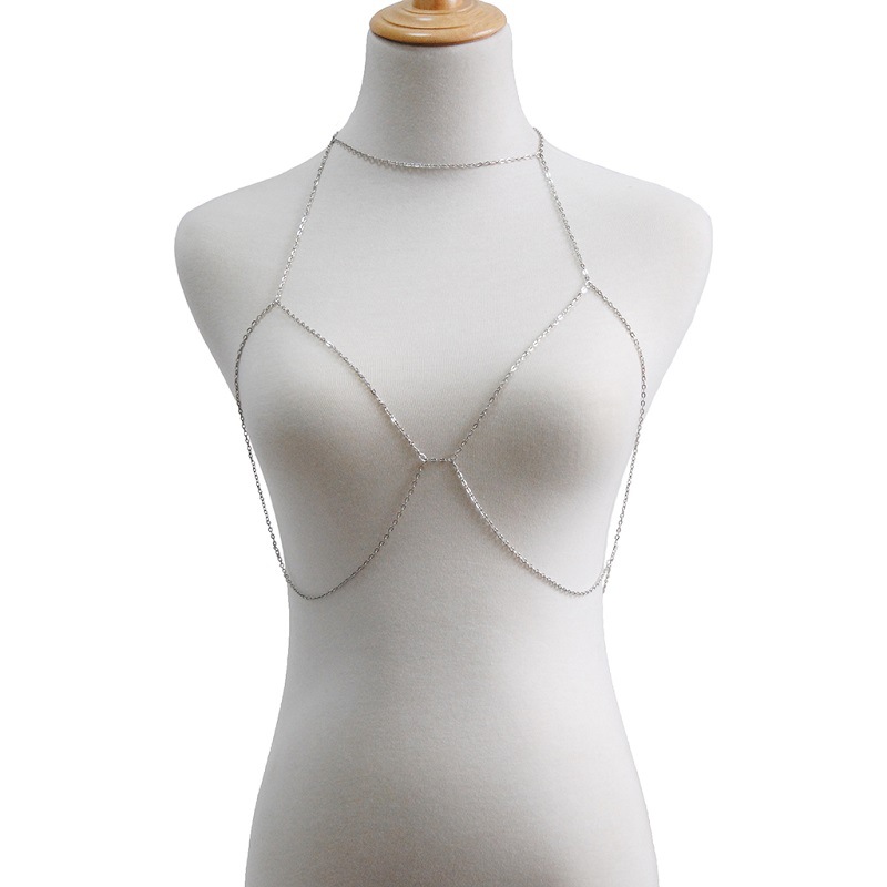 Fashion Women Sexy Sequins Bra Bikini Beach Harness Necklace Waist Belly Body Chain Fashion Jewelry