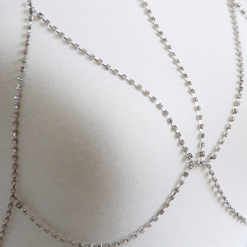 Bikini Body Chain Exclusive Custom Sexy Metal Body Chain Breast Bra Hollow Statement Choker Collars
