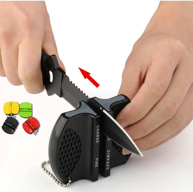 Portable Knife Sharpener Kitchen Tools Creative Butterfly Two-stage Camping Pocket Knife Sharpener