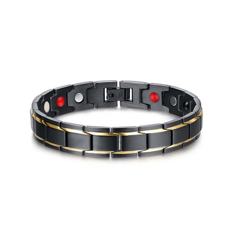 Magnetic Hematite Copper Bracelet Men Health Bracelets With Buckle Clasp Therapy Bangles Jewelry