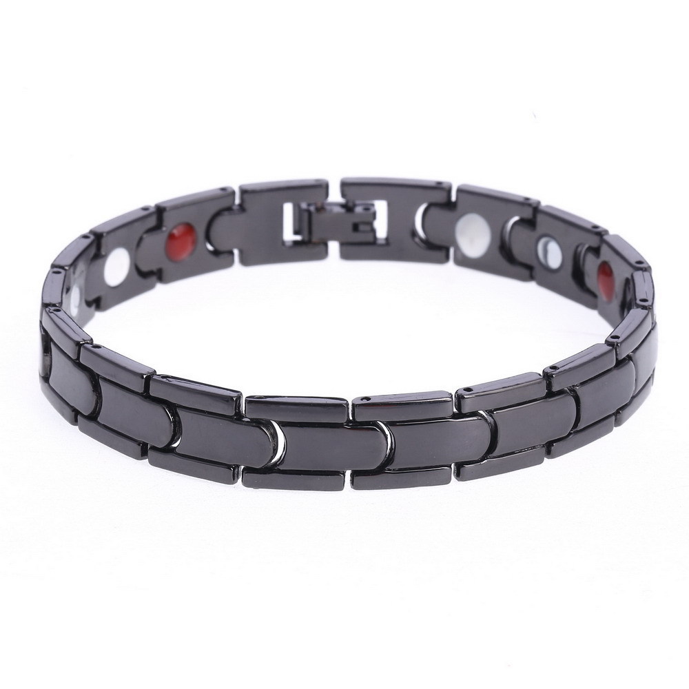 Magnetic Hematite Copper Bracelet Men Health Bracelets With Buckle Clasp Therapy Bangles Jewelry