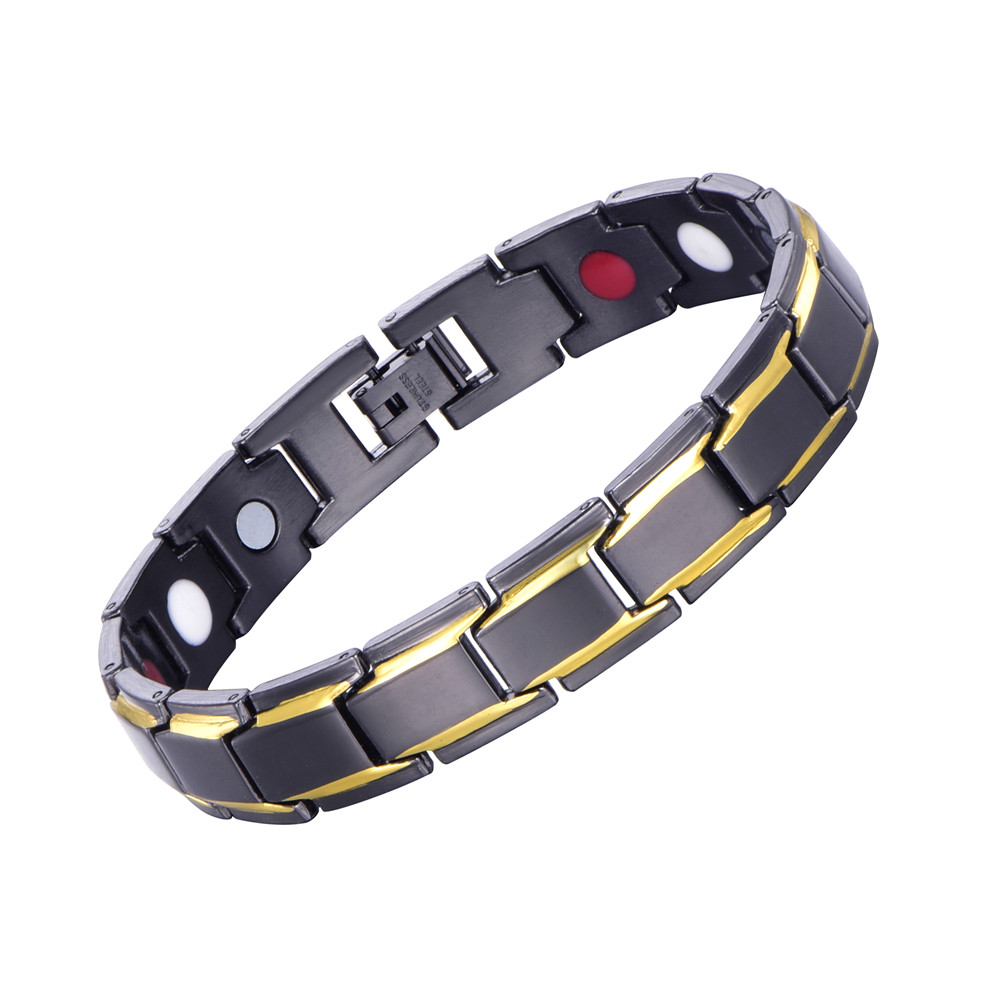 Magnetic Hematite Copper Bracelet Men Health Bracelets With Buckle Clasp Therapy Bangles Jewelry
