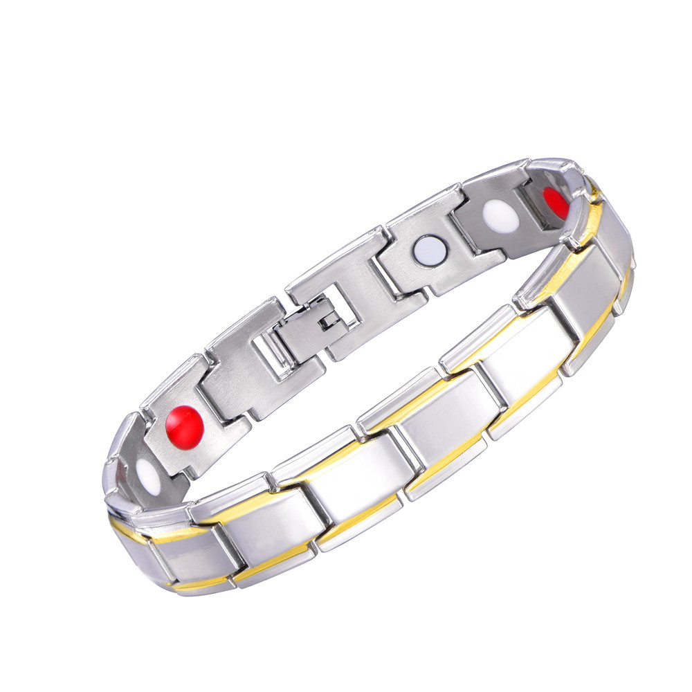Magnetic Hematite Copper Bracelet Men Health Bracelets With Buckle Clasp Therapy Bangles Jewelry