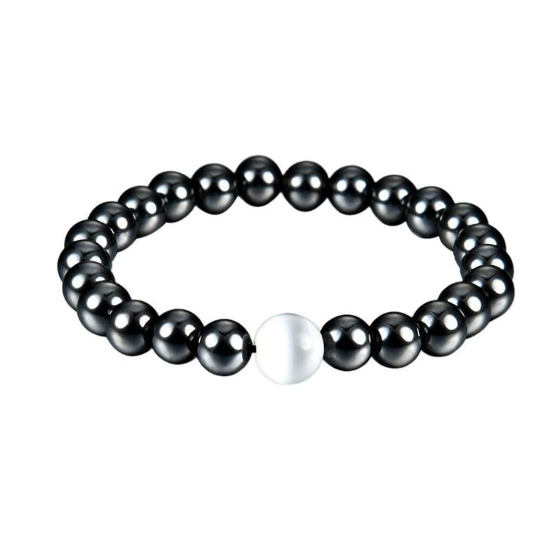 Weight Loss Round Black Stone Magnetic Therapy Bracelet Health Care Magnetic Hematite Bracelet