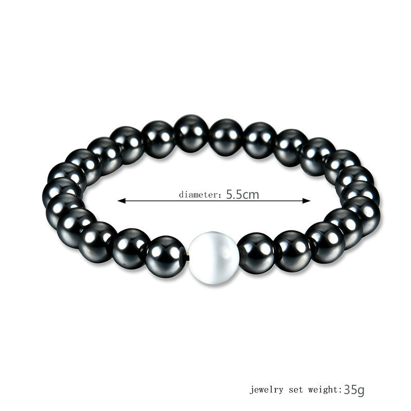 Weight Loss Round Black Stone Magnetic Therapy Bracelet Health Care Magnetic Hematite Bracelet
