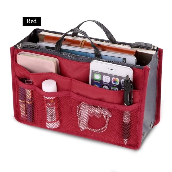 Organizer Insert Bag Women Nylon Travel Organizer Handbag Large Liner Lady Makeup Cosmetic Bags