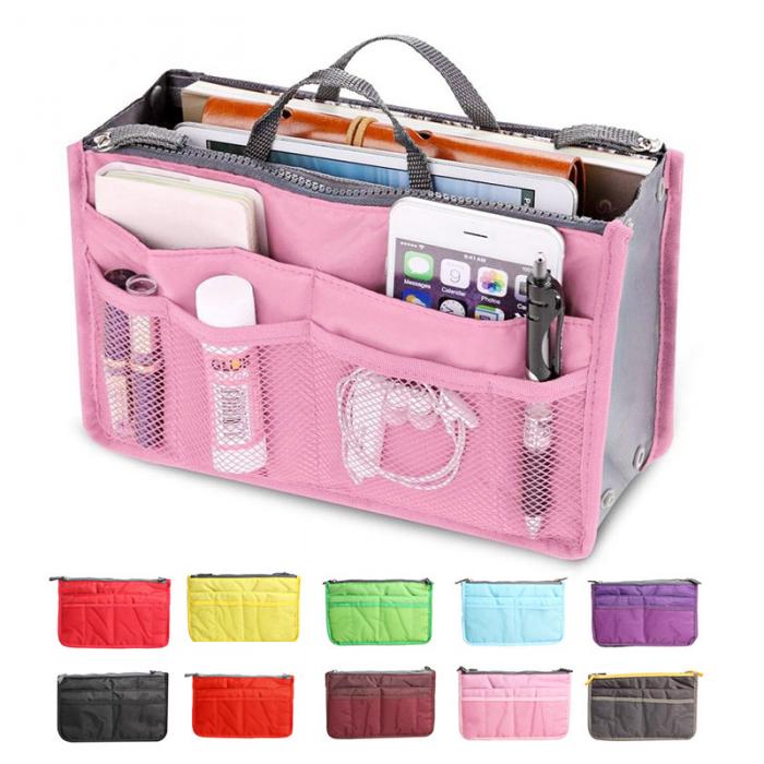 Organizer Insert Bag Women Nylon Travel Organizer Handbag Large Liner Lady Makeup Cosmetic Bags