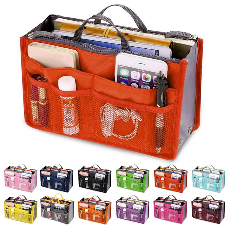 Organizer Insert Bag Women Nylon Travel Organizer Handbag Large Liner Lady Makeup Cosmetic Bags