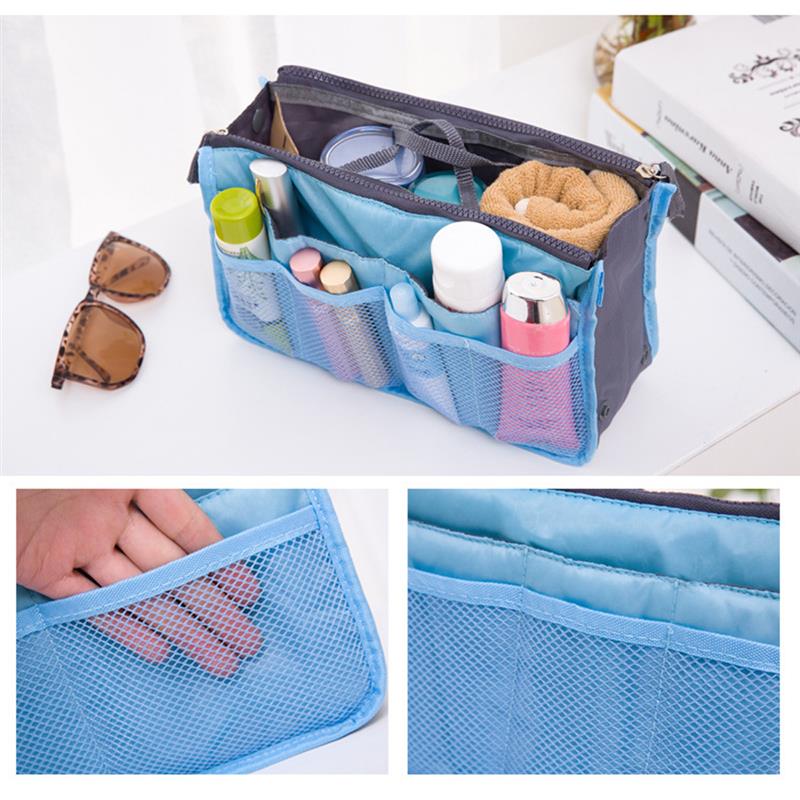 Organizer Insert Bag Women Nylon Travel Organizer Handbag Large Liner Lady Makeup Cosmetic Bags