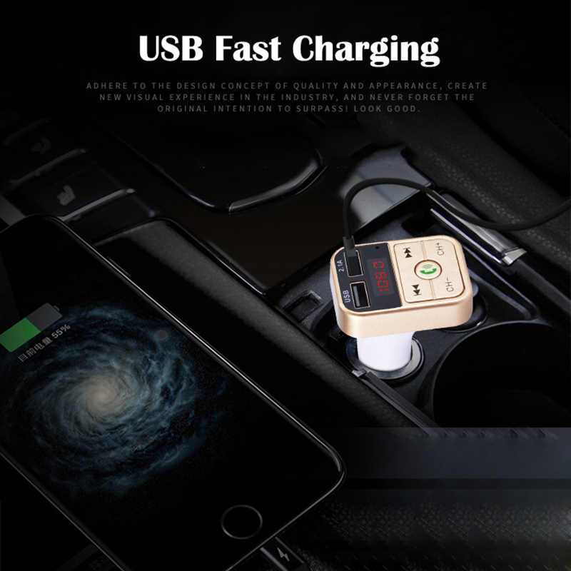 Bluetooth FM Transmitter Hands Free Car Kit Car Styling MP3 Music Player TF USB Charger FM Modulator