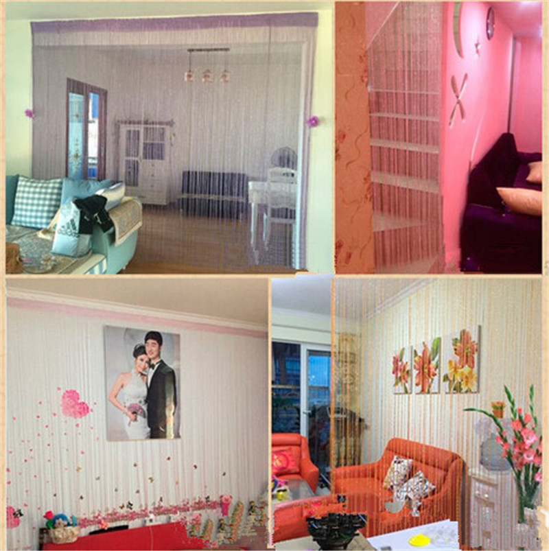 Door String Curtain Shiny Tassel Flash Line Window Curtain Valance Divider Decorative Party Wedding