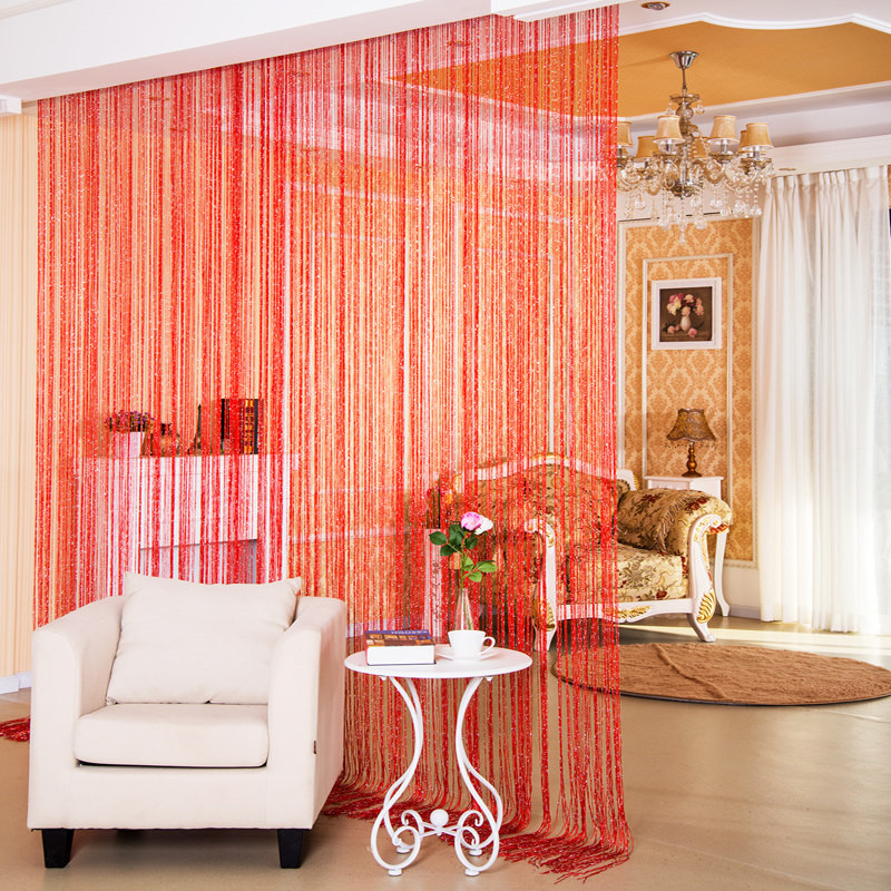Door String Curtain Shiny Tassel Flash Line Window Curtain Valance Divider Decorative Party Wedding
