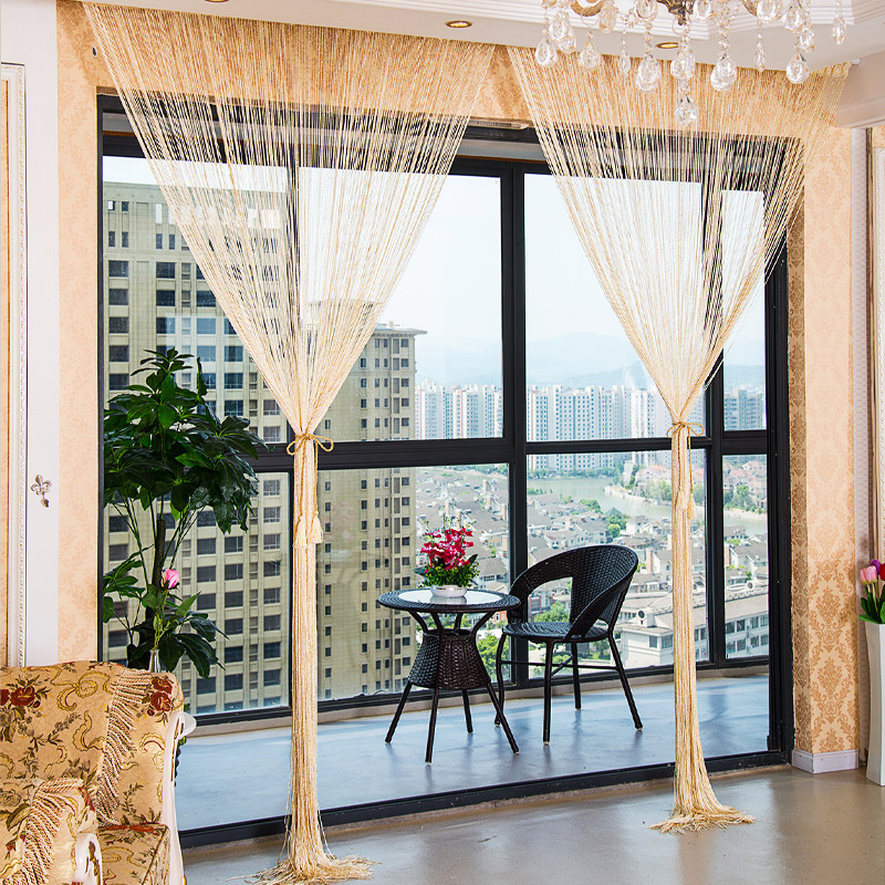 Door String Curtain Shiny Tassel Flash Line Window Curtain Valance Divider Decorative Party Wedding