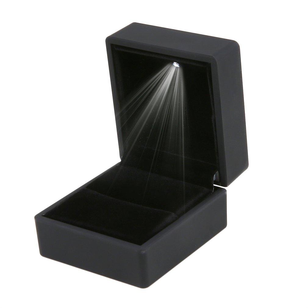 LED Light Earring Ring Gift Box Wedding Ring Jewelry Display Organizer Storage For Engagement Gifts
