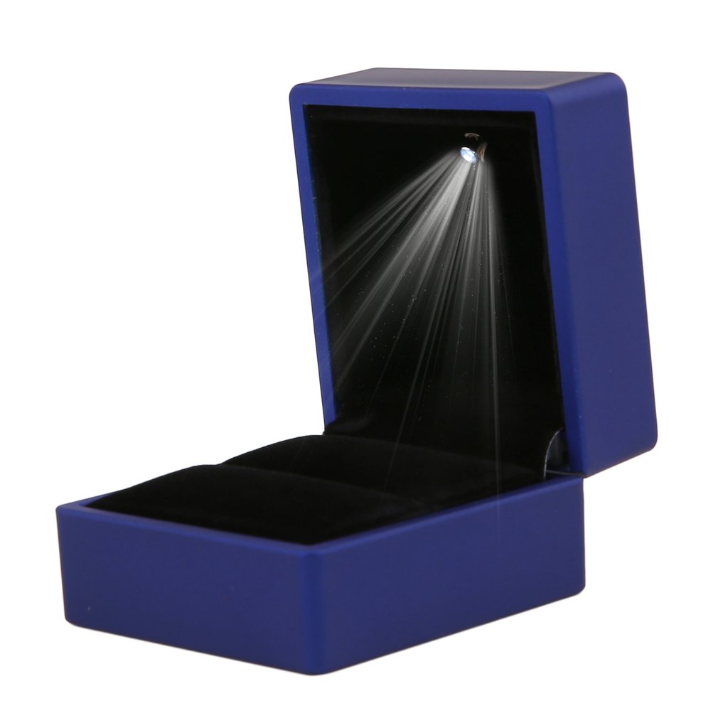 LED Light Earring Ring Gift Box Wedding Ring Jewelry Display Organizer Storage For Engagement Gifts