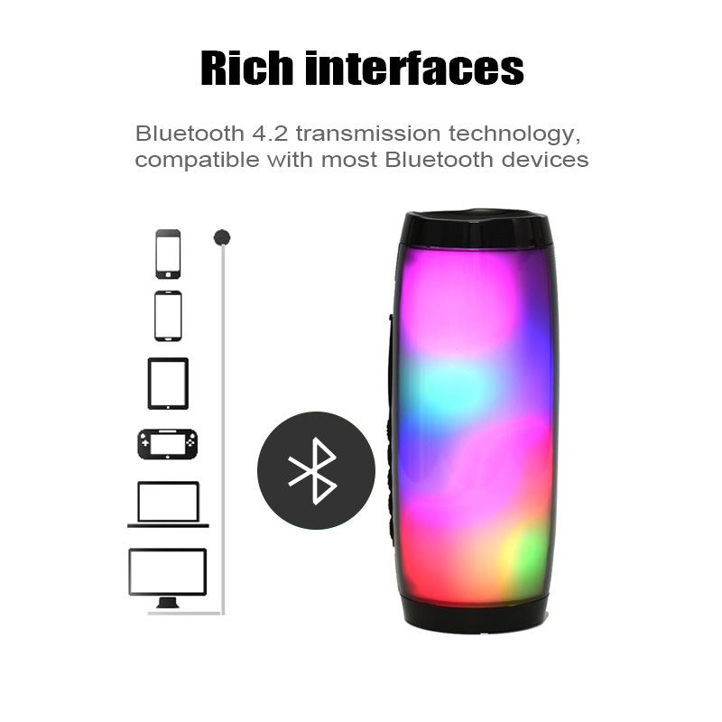 Wireless Bluetooth Speakers LED Boom Box Outdoor Bass Subwoofer Sound Box Support TF USB Subwoffer