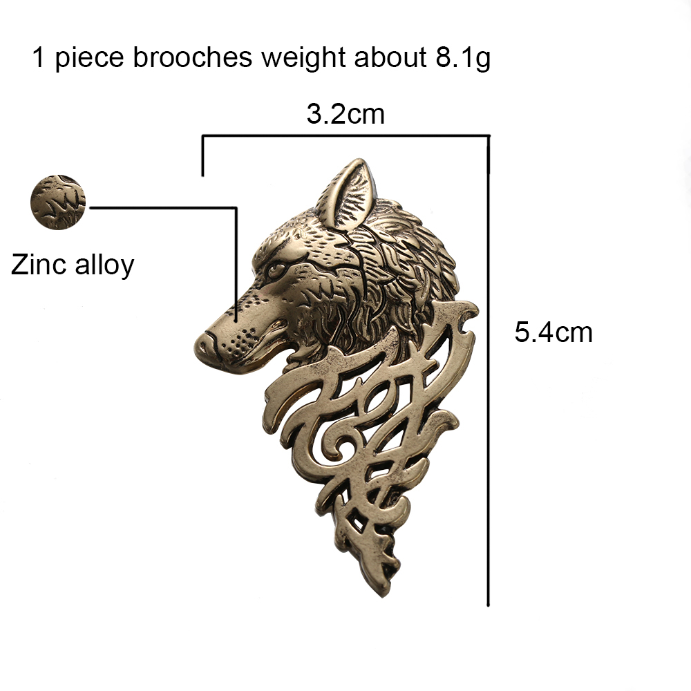 1Pc Charming Vintage Men Punk Wolf Badge Brooch Lapel Pin Shirt Suit Collar Jewelry Gift Men