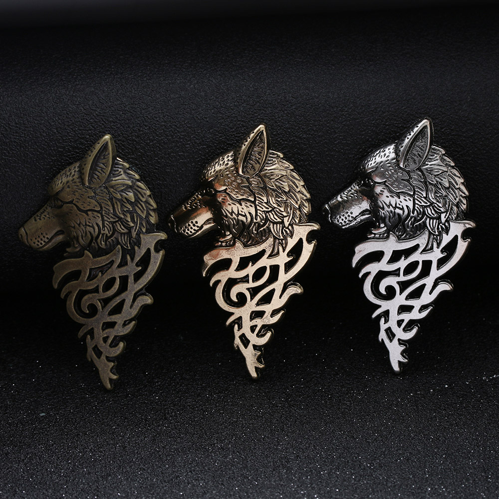 1Pc Charming Vintage Men Punk Wolf Badge Brooch Lapel Pin Shirt Suit Collar Jewelry Gift Men