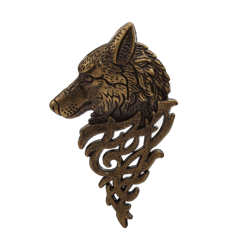 1Pc Charming Vintage Men Punk Wolf Badge Brooch Lapel Pin Shirt Suit Collar Jewelry Gift Men