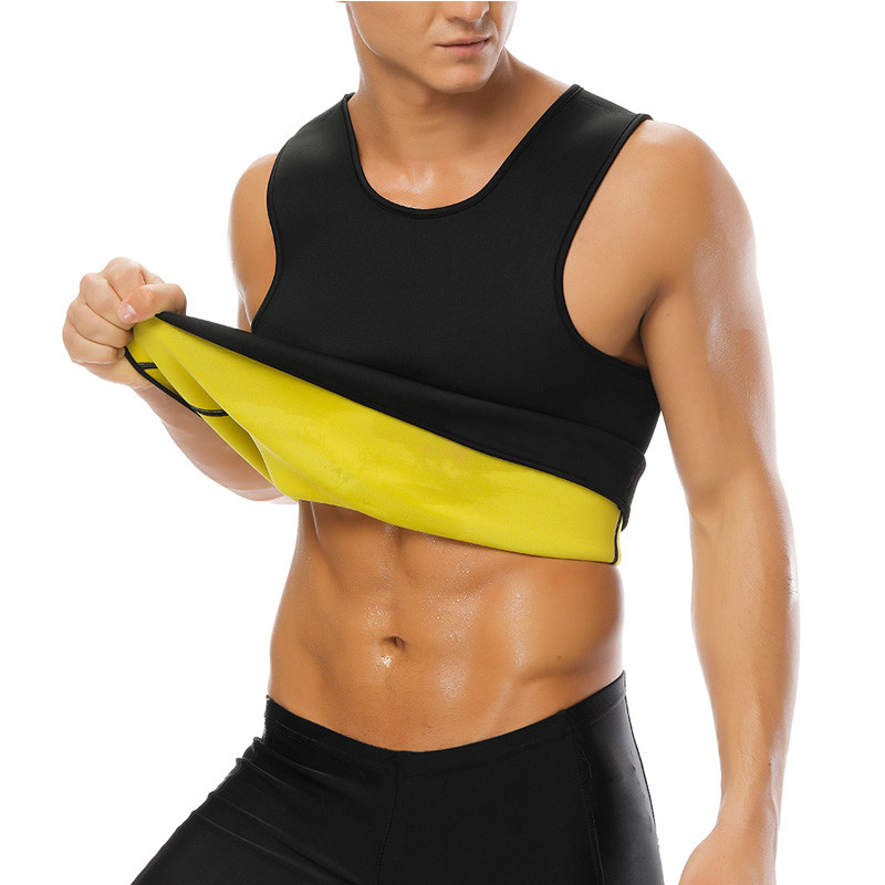 Men Slimming Vest Body Shaper Neoprene Abdomen Fat Burning Shaperwear Waist Sweat Corset