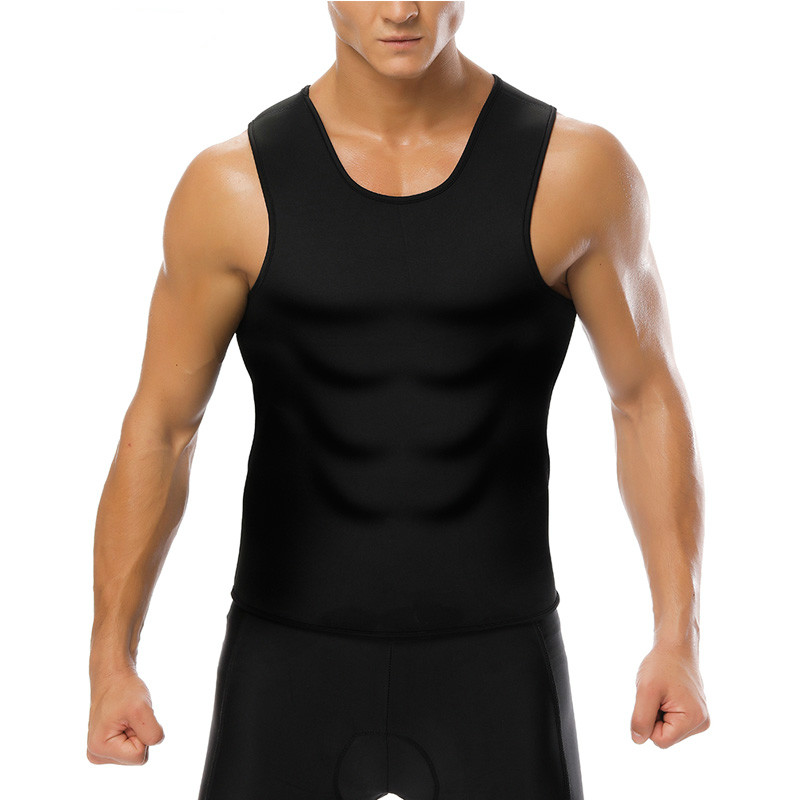 Men Slimming Vest Body Shaper Neoprene Abdomen Fat Burning Shaperwear Waist Sweat Corset