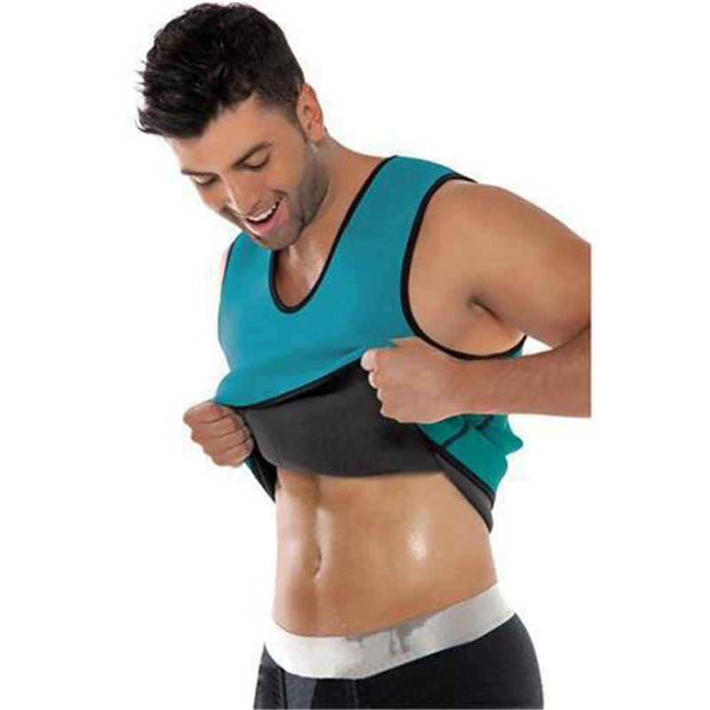 Men Slimming Vest Body Shaper Neoprene Abdomen Fat Burning Shaperwear Waist Sweat Corset