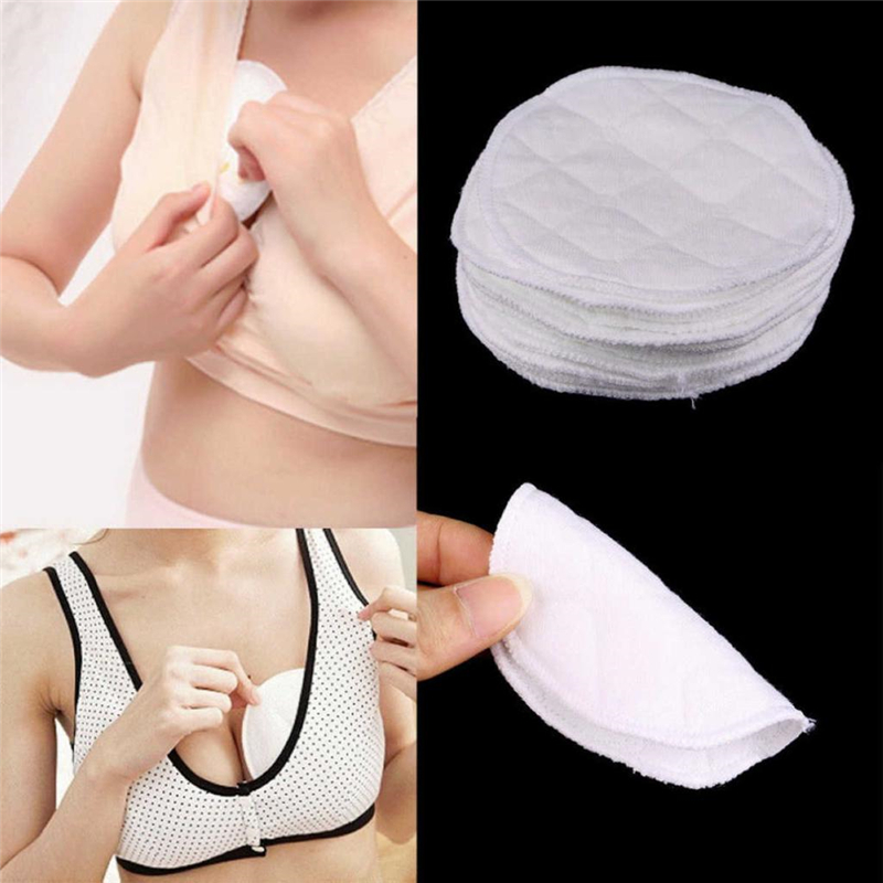 12Pcs Reusable Nursing Breast Pads Washable Soft Absorbent Baby Breastfeeding Breast Pads Cotton