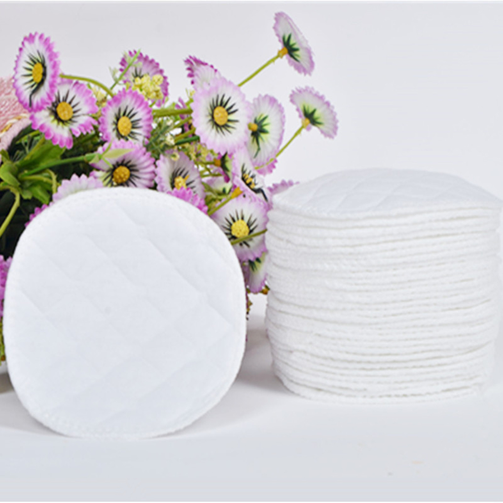 12Pcs Reusable Nursing Breast Pads Washable Soft Absorbent Baby Breastfeeding Breast Pads Cotton
