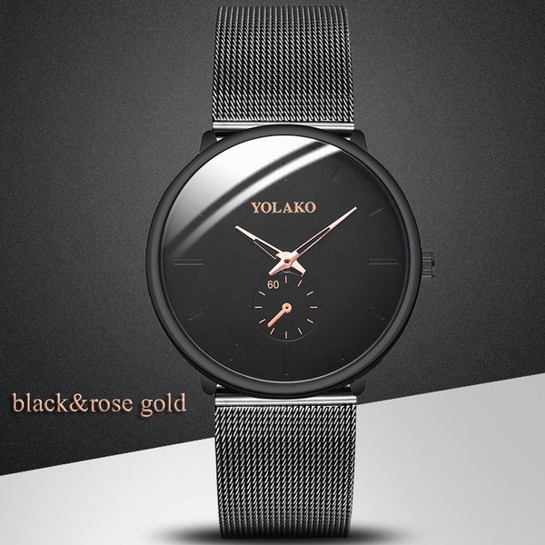 Men Classic Wristwatch Alloy Mesh Belt Ultra Men&apos;s Watches Business Leather Quartz Watches Gifts