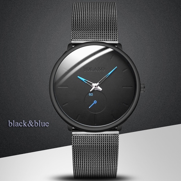 Men Classic Wristwatch Alloy Mesh Belt Ultra Men&apos;s Watches Business Leather Quartz Watches Gifts