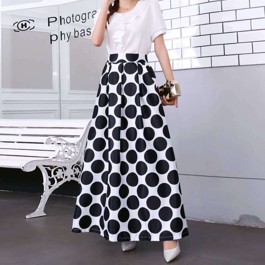 Skirts Women High Waist Pockets Long Skirts Vintage Chic Floral Printed Maxi Skirt Plus size Dresses