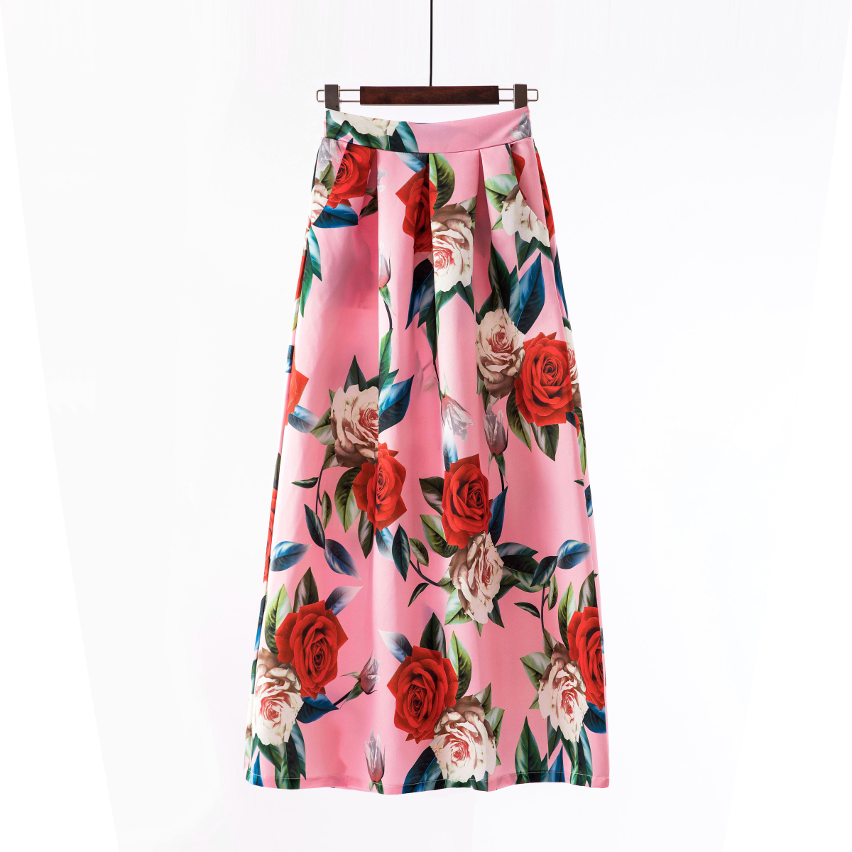 Skirts Women High Waist Pockets Long Skirts Vintage Chic Floral Printed Maxi Skirt Plus size Dresses