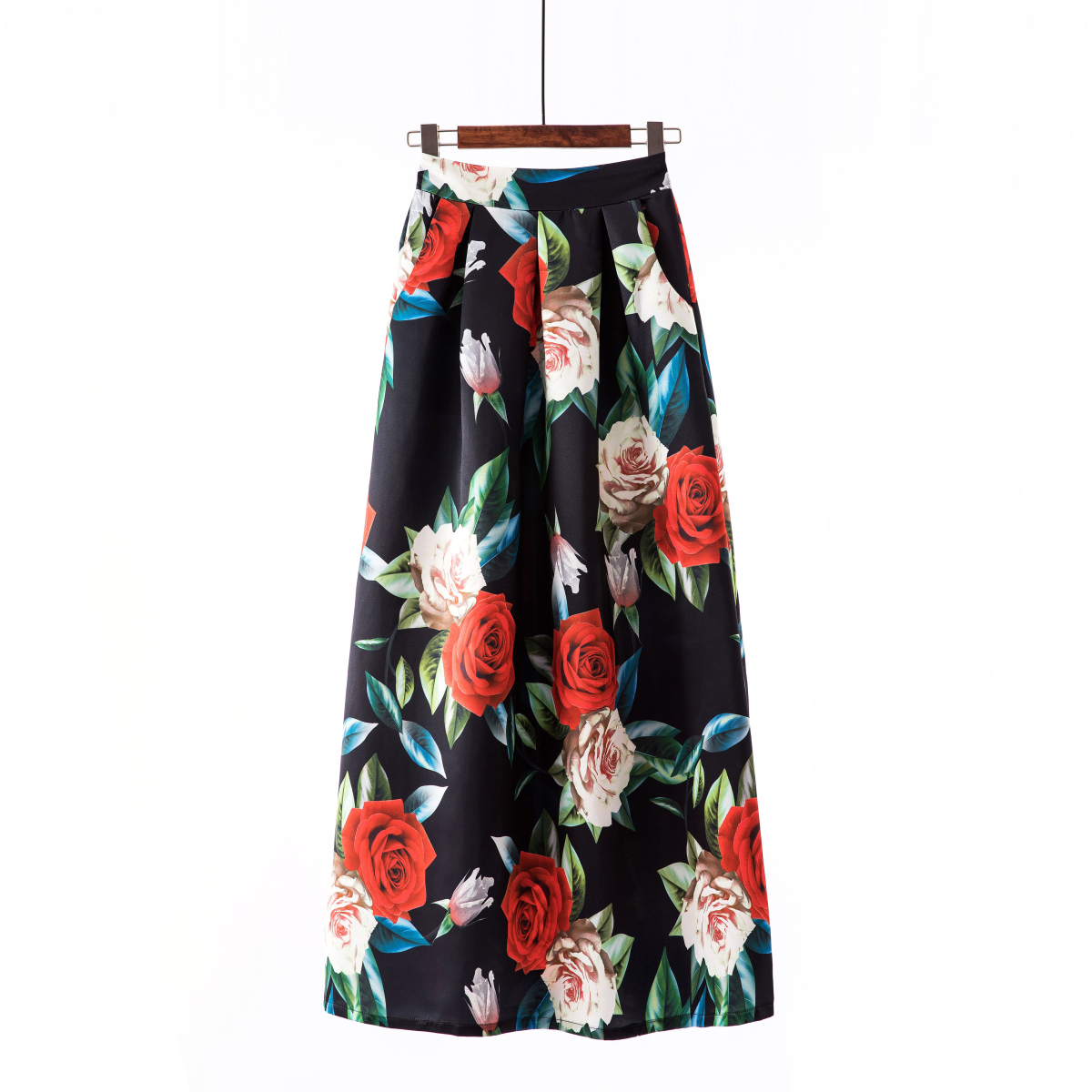 Skirts Women High Waist Pockets Long Skirts Vintage Chic Floral Printed Maxi Skirt Plus size Dresses