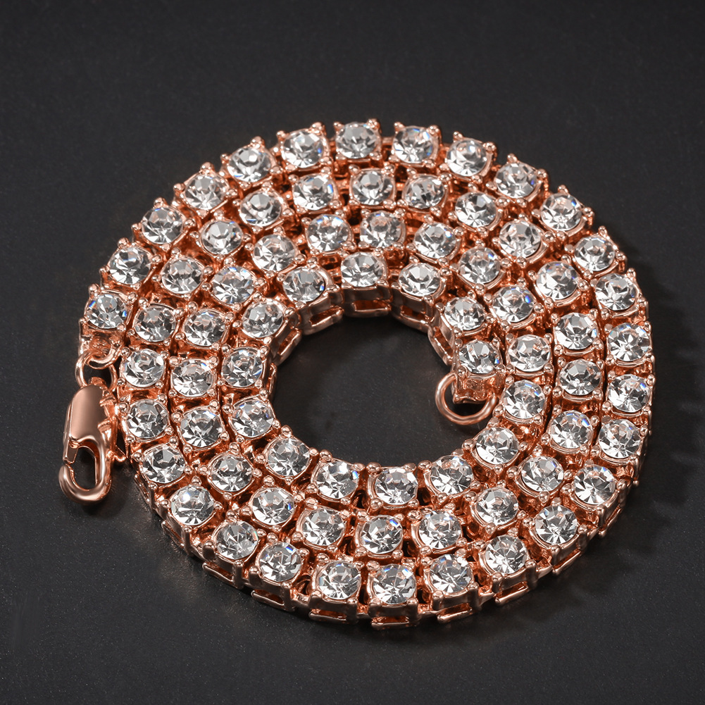 Men Hip Hop Bling Bling Iced Out Tennis Chains Necklaces Luxury Gold Men Chain Fashion Jewelry