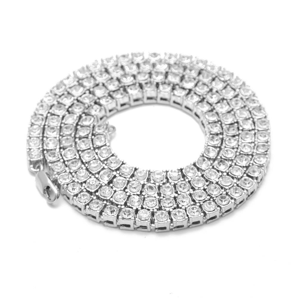 Men Hip Hop Bling Bling Iced Out Tennis Chains Necklaces Luxury Gold Men Chain Fashion Jewelry