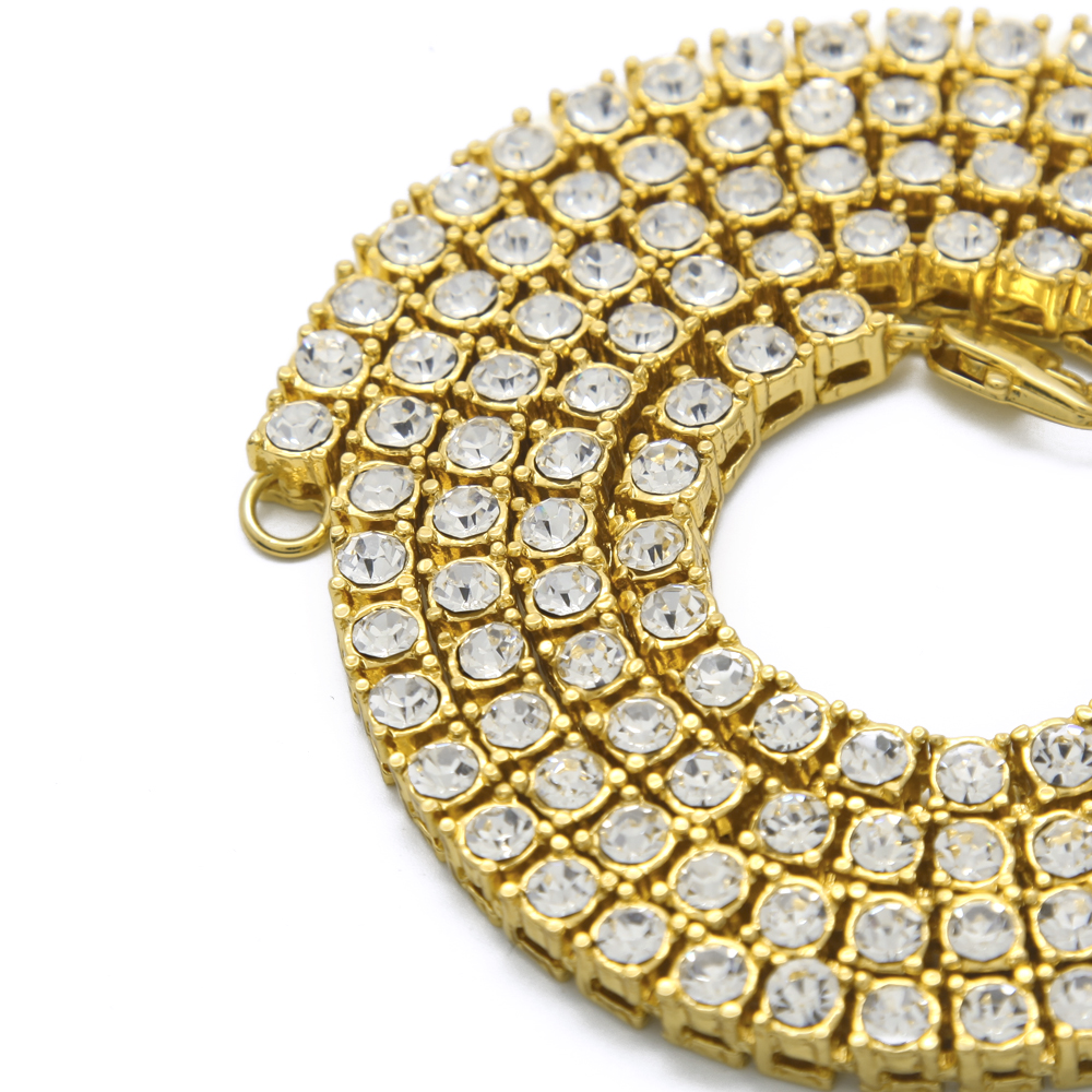 Men Hip Hop Bling Bling Iced Out Tennis Chains Necklaces Luxury Gold Men Chain Fashion Jewelry