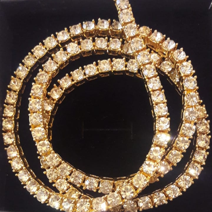 Men Hip Hop Bling Bling Iced Out Tennis Chains Necklaces Luxury Gold Men Chain Fashion Jewelry