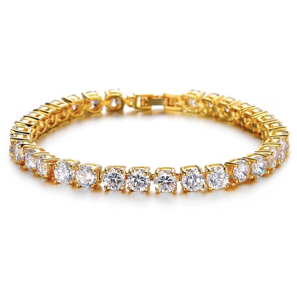 Cubic Zirconia Tennis Bracelets Iced Out Chain Crystal Wedding Bracelet Men Gold Bracelet Jewellry