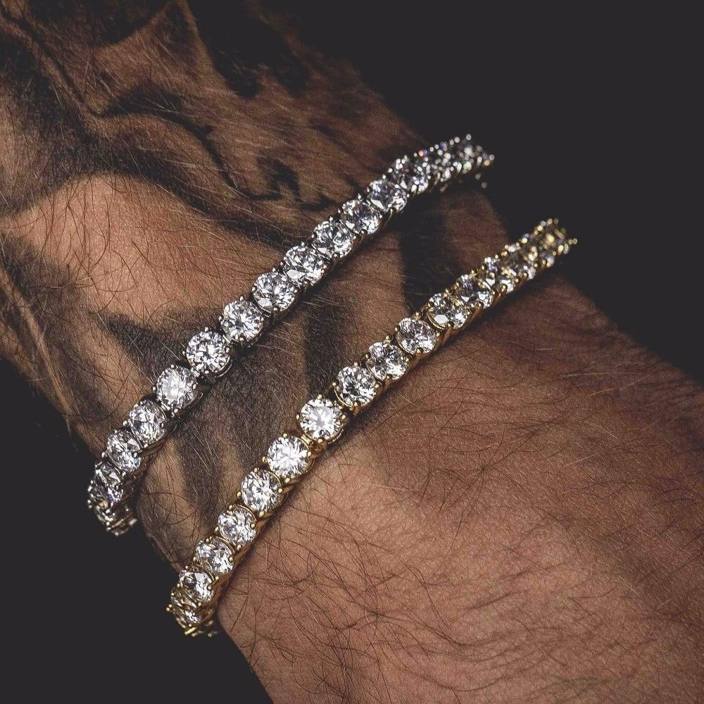 Cubic Zirconia Tennis Bracelets Iced Out Chain Crystal Wedding Bracelet Men Gold Bracelet Jewellry