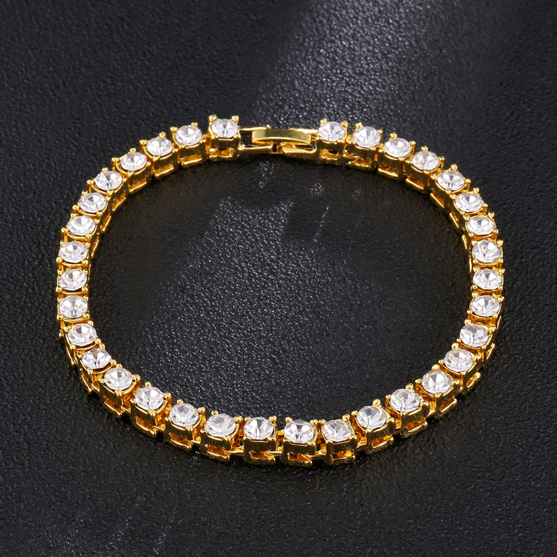Cubic Zirconia Tennis Bracelets Iced Out Chain Crystal Wedding Bracelet Men Gold Bracelet Jewellry