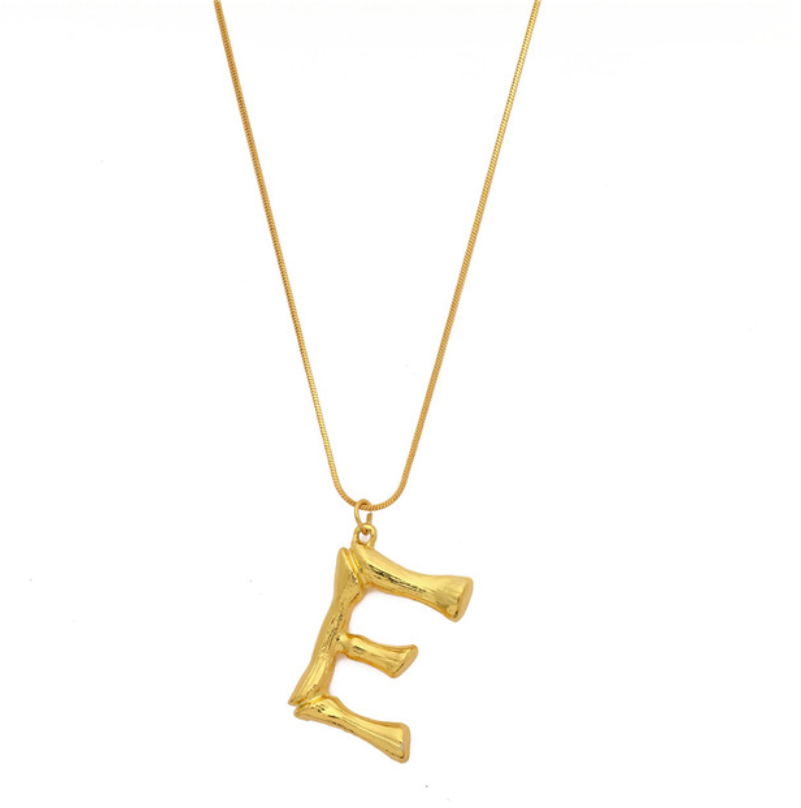 Initial Letters Necklace Women Gold Chain Fashion Long Necklaces Big Pendant Boho Statement Necklace