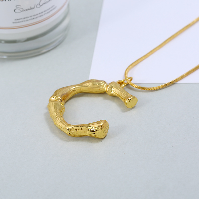 Initial Letters Necklace Women Gold Chain Fashion Long Necklaces Big Pendant Boho Statement Necklace