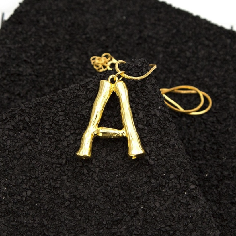 Initial Letters Necklace Women Gold Chain Fashion Long Necklaces Big Pendant Boho Statement Necklace