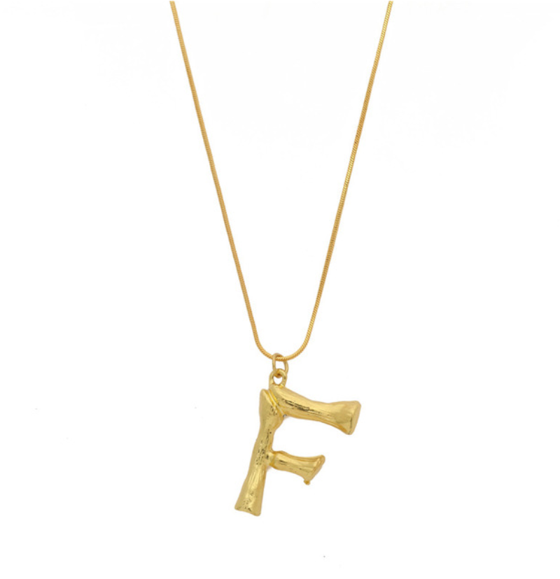 Initial Letters Necklace Women Gold Chain Fashion Long Necklaces Big Pendant Boho Statement Necklace