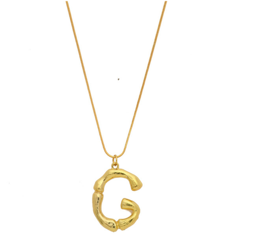 Initial Letters Necklace Women Gold Chain Fashion Long Necklaces Big Pendant Boho Statement Necklace