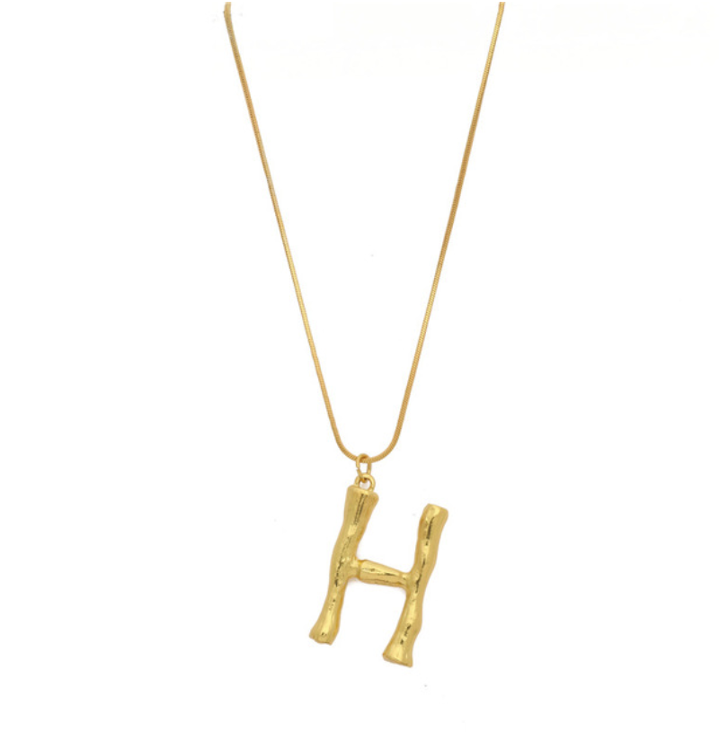 Initial Letters Necklace Women Gold Chain Fashion Long Necklaces Big Pendant Boho Statement Necklace